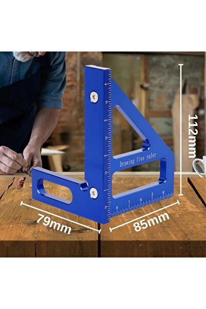 CZAY Riglă metalică triunghiulară de precizie 0,002 mm, instrument de măsurare 3D 45/90, dulgher