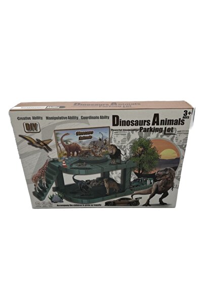 Vision XXI Set interactiv, Dinosaur Parking Lot, parcare cu 3 dinozauri, o masina si accesorii, multicolor, +3