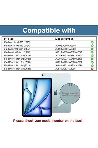 PROCASE Shockproof Case for iPad Air/Pro 11-inch with Hand Strap & 360° Rotatable Kickstand - Black