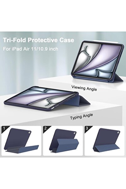 erorex جراب من البولي يوريثان لجهاز iPad Air 11 بوصة، جراب من الجيل السابع/السادس M3/M2 5/4، مع خاصية السكون/الاستيقاظ التلقائي، وحامل رفيع...