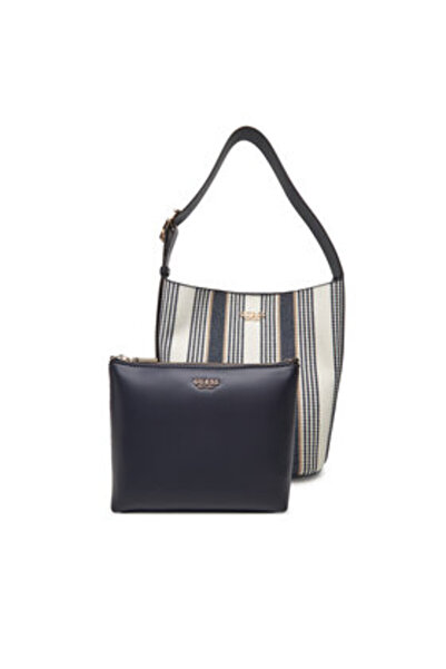 Guess Γυναικεία Τσάντα Χειρός Μπεζ, Μπλε Σκούρο HWAS9662040