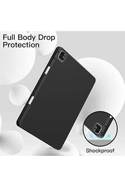 JETech Slim Case for iPad Pro 12.9 (2020/2018) with Pencil Holder, TPU Soft Back, Auto Sleep/Wake -