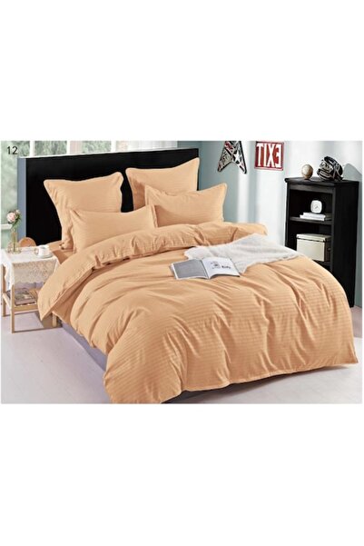 OEM Damask Bedding Set, 100% Cotton, 6 Pieces, Honey Color, SH-D12