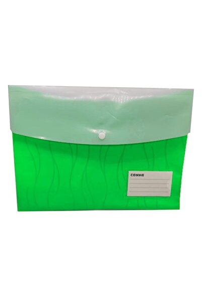 Vision XXI Plastic folder with staple closure, two compartments, label pocket, A4, green