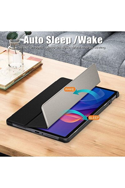 Generic Azony Slim PU Leather Folio Case with Stand for Xiaomi Redmi Pad 2 (11" 2025) - Black