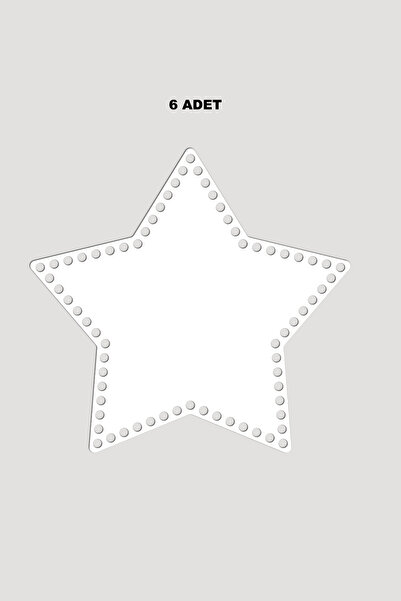 Lucena Wooden Star Basket Tray Base 13X14 cm 6 Pieces White 3mm