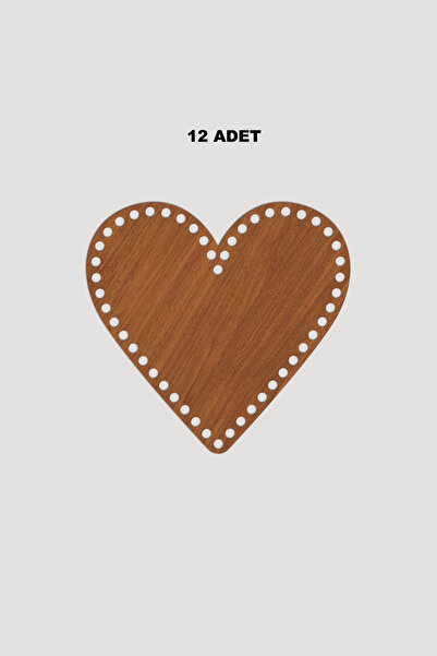 Lucena Ξύλινη Βάση Δίσκου Καλαθιού Καρδιάς 8x8,5 εκ. 12 Τεμάχια Καρυδιά 3mm