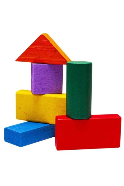 Vision XXI Colored Wooden Blocks with Bucket, 40 Pieces,