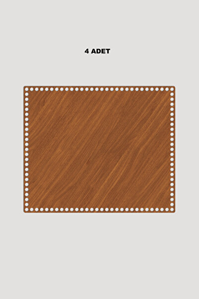 Lucena Ξύλινος Ορθογώνιος Δίσκος Καλαθιού Βάση 30x35 cm 4 Τεμάχια Καρυδιά 3mm