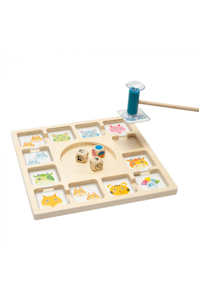 Nurio Joc din lemn cu ventuze ciocan și cărți cu animale -