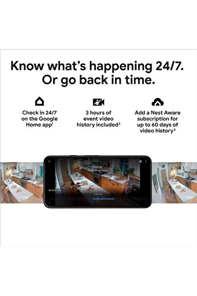 Generic بطارية كاميرا Google Nest GA01317-US للاستخدام الخارجي والداخلي والثلوج