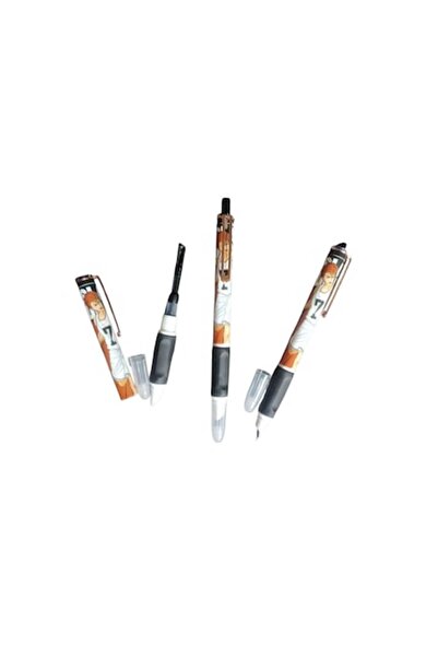 Vision XXI Stilou cu penita ascunsa, pompă de cerneală și buton cu clic, Basketball, negru