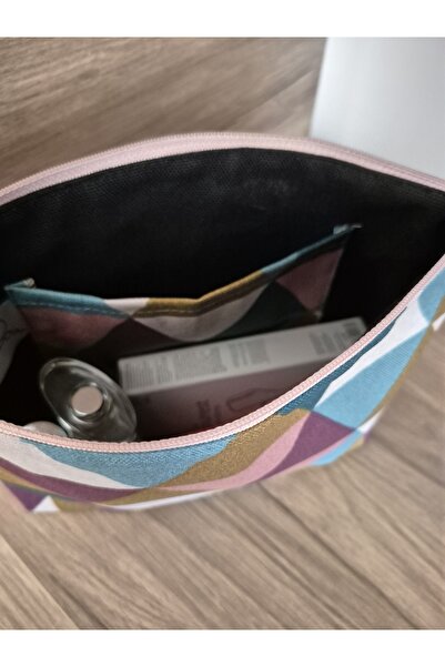 Handream Triangle Pattern Mixed Color Duck Fabric Makeup/Hand Bag/Purse Interior Organizer