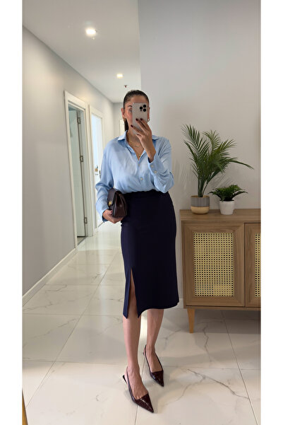 BİRCANÇİL Fusta Yuka bleumarin cu fante laterale