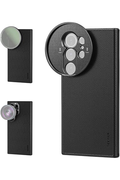 erorex S25 Ultra Case, Protective Faux Leather Phone Case With 17Mm Lens Mounts & 67Mm Filter Adapter For…