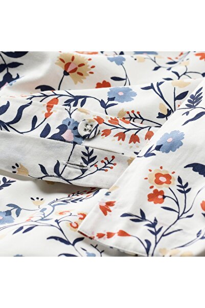 IKEA BRUDKRUSBÄR Duvet Cover and Pillowcase, White Multicolour/Floral Pattern