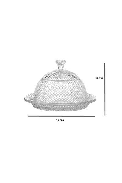 Dania Luxury Glass Serving Platter with Lid - 20 x 15 cm for elegantly storing and serving desserts and appetizers