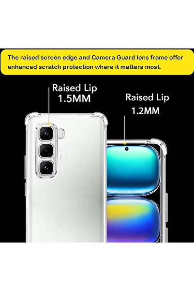 erorex Compatible With Infinix Hot 50 Pro Plus Case Cover Clear Protection Clear Tpu Anti-Scratch Camera…