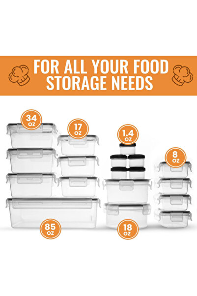 Generic Food Storage Containers with Lids, Plastic Food Containers with Lids, Leak Proof