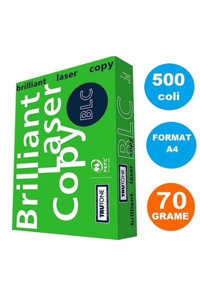 Brilliant Hartie pentru copiator si imprimanta A4, 70 gr/mp, 500 coli/top,