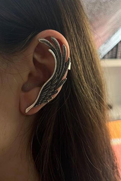 Karakedi Silver Kanat Sarmal küpe