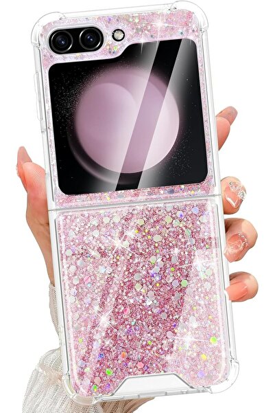 erorex For Samsung Galaxy Z Flip 6 Case Bling Glitter Sparkle Phone Cover，Four-Corner Shockproof For…
