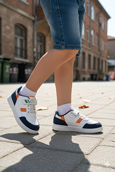 belixspor El Vty Kids Boys' Sports Shoes 26-35 White-Navy