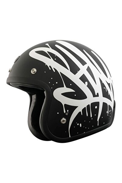 TORC T-50 Del Mar Wild One Açık Motosiklet Kaskı Mat Siyah Gri