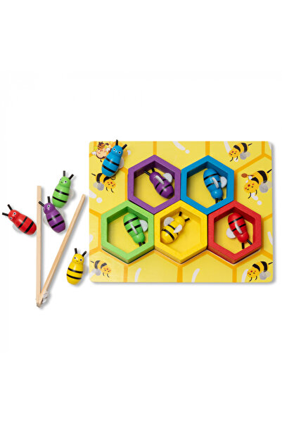 Nurio Joc educativ din lemn cu fagure și albine -