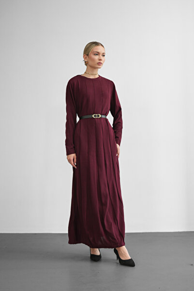 Molly Nelly Tricotaj pentru femei Rochie lungă cu curea perforată