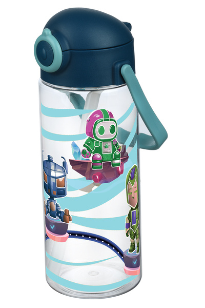 Emofom زجاجة مياه فوكس مع شفاطة 400 مل مع آلية قفل زجاجة مياه للأطفال زجاجة مياه للأطفال