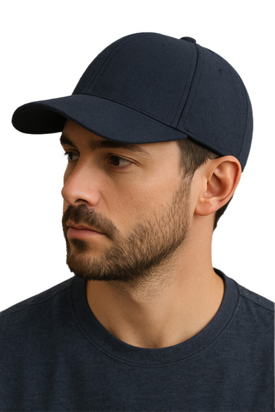 CosmoOutlet Мъжка тъмносиня вълнена зимна шапка с регулируема задната част