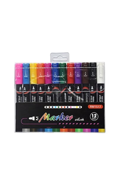 Vision XXI Set 12 markere cu vopsea acrilică, 12 culori, vârf mediu, VisionXXI