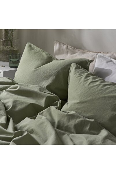 IKEA ÄNGSLILJA Duvet cover and pillowcase, grey-green, 150 x 200/50 x 80 cm