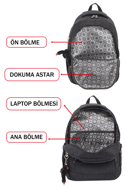 Dada Gray School Bag with Side Pockets and Multiple Compartments