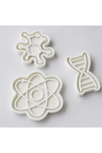 PUREYSMA Bilim Temalı Kurabiye Kalıbı Seti | 3’lü DNA Atom Molekül Figürlü Ha...