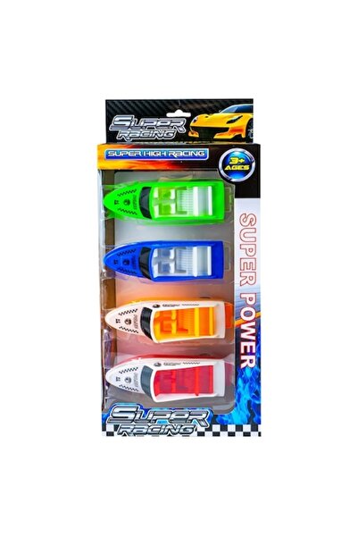 Vision XXI Set 4 bărci cu arc, tragi inapoi si merg, multicolore,