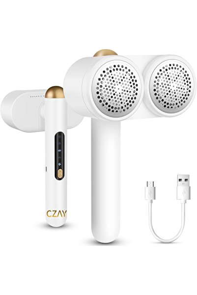 CZAY Aparat Electric Scame si Ghemotoace de puf CZAY®,Cap Dublu,12 Lame,2 Mot...