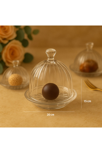 Dania Serving Platter with Lid - 20 x 15 cm for elegantly storing and serving desserts and appetizers