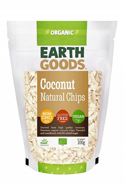 Earth Goods Organic رقائق جوز الهند العضوية الطبيعية 100 جرام