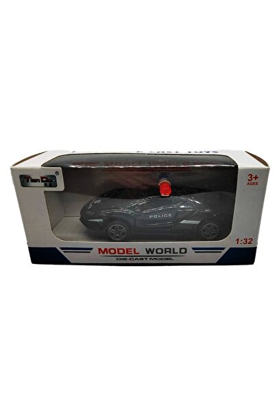 Vision Metal model, police car, 1:32, black, 12 cm, sound, lights, open doors, pull back, V