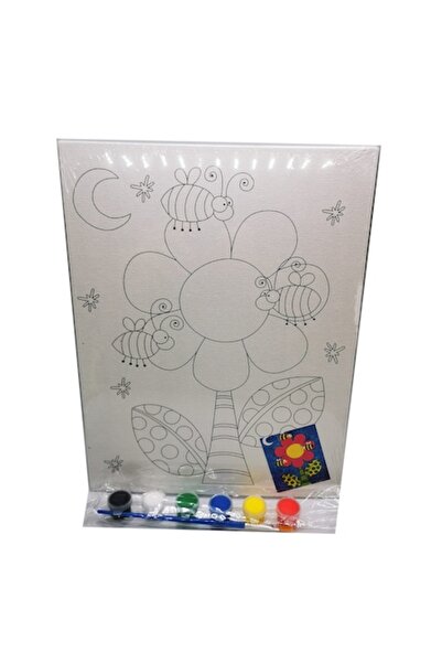 Vision XXI Pânză pre-desenată pentru copii cu pensulă și guașă, 30x23cm, VisionXXI