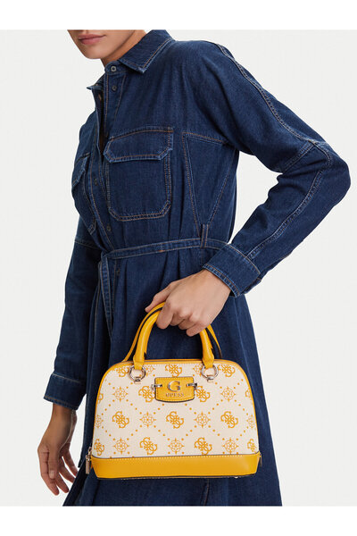 Guess Γυναικεία Τσάντα Χειρός Μπεζ, Κίτρινη HWCP9654050