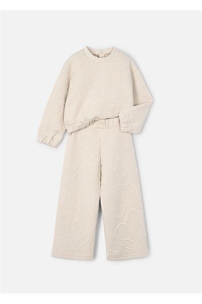 MAYORAL Girl's 2-Piece Padded Tracksuit Set Cream 4896