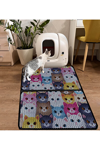 A 1968 AKTUNÇ TEKSTİL 3 XL PREMİUM DESENLİ KEDİ KUMU PASPASI 90 cm x 120 cm