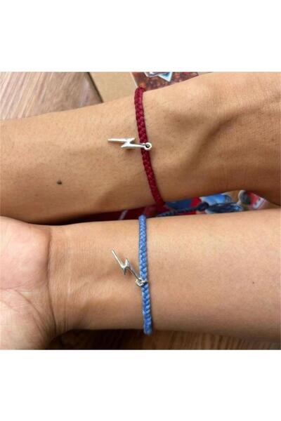 Karakedi Mcqueen & Sally Kırmızı Mavi Şimşek Cars Çift Bileklik