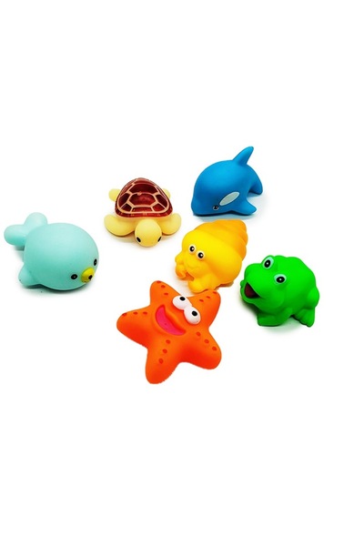 Vision Set 6 figurines squeaky, Funny Bathe Set, 8 cm, multicolor, XXI