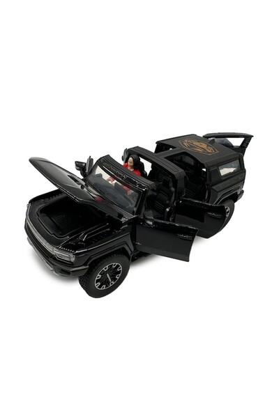 Vision XXI Hummer Rastar metal model, 1:32, black, sound, lights, doors, hood and tailgate open, with spring