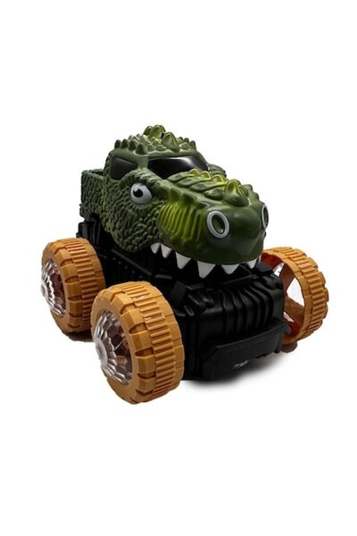 Vision XXI Jucărie vehicul dinozaur off-road 3D cu lumini și sunete, rotație 360 ​ grade, 18 cm, +3 ani, vedere