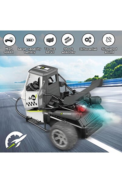 MACON RC Drift Tricycle Truck with Spray, Lights & Sound | 2.4GHz Remote Control Stunt Car for Kids